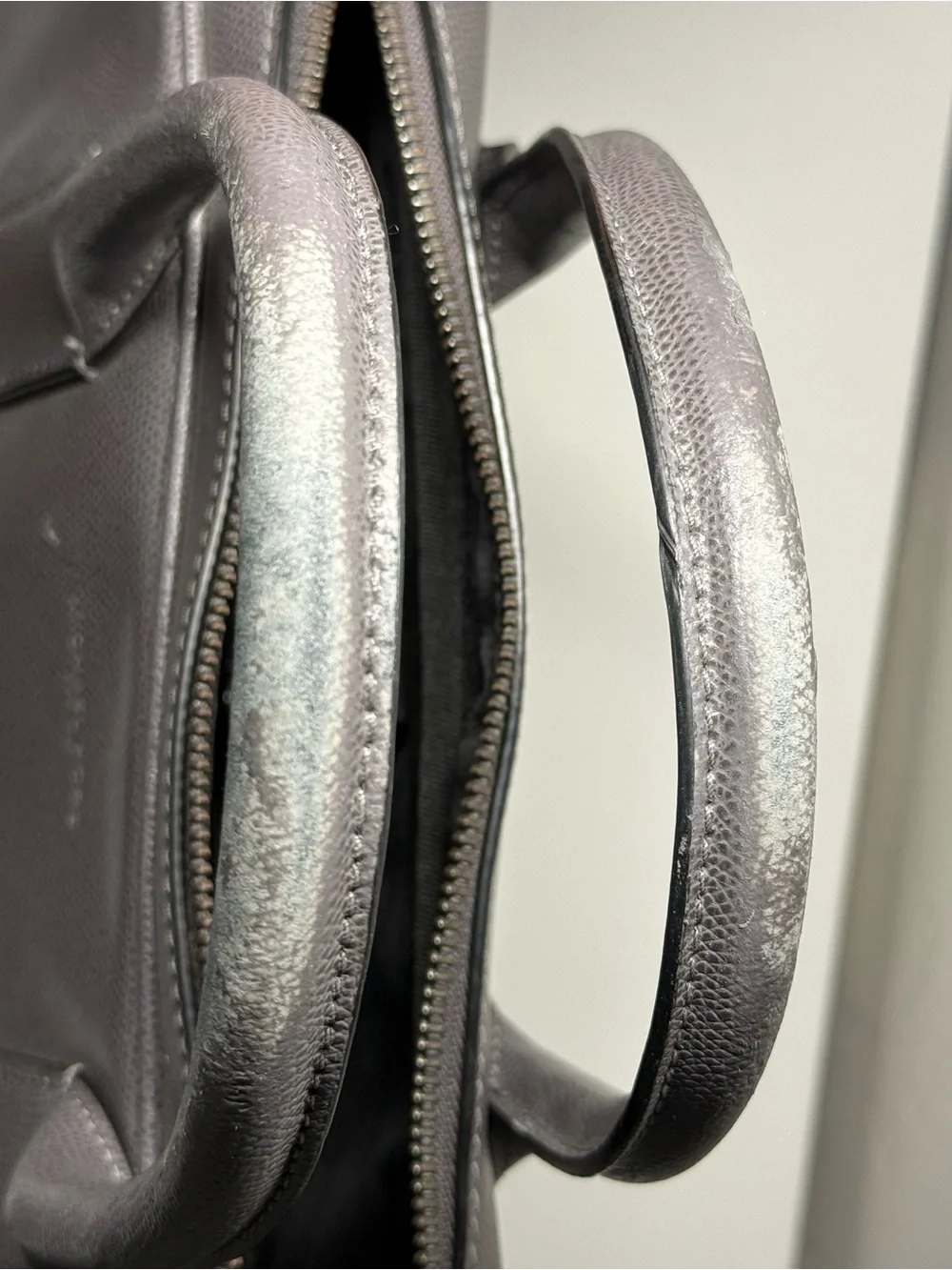 Michael Kors Gray Leather Laptop Briefcase with Removable Strap